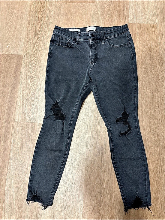 Universal Thread Denim - Universal Thread Mid Rise Skinny Distressed Black Jeans